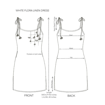 White Flora Linen Dress