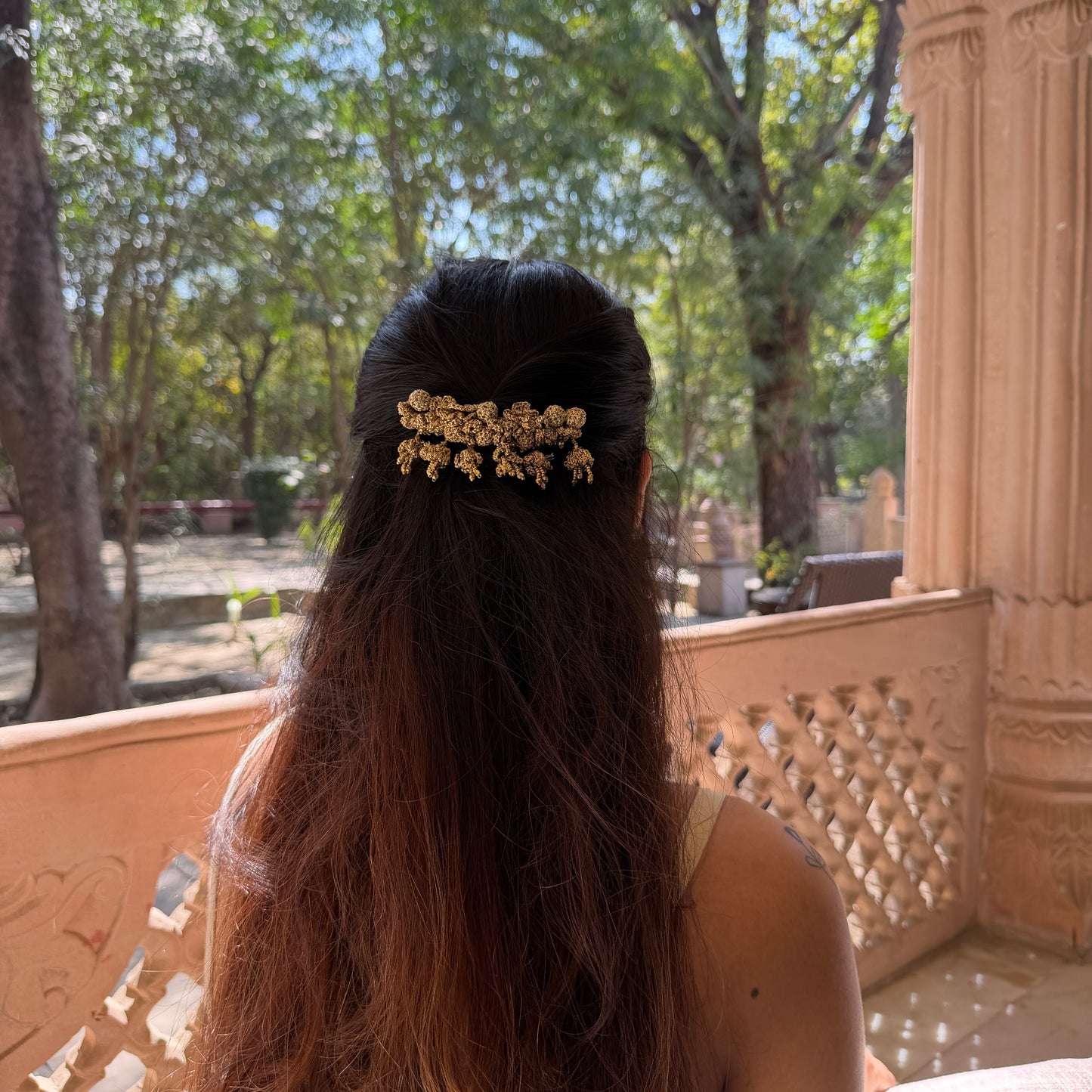 Golden Roses Hair Comb