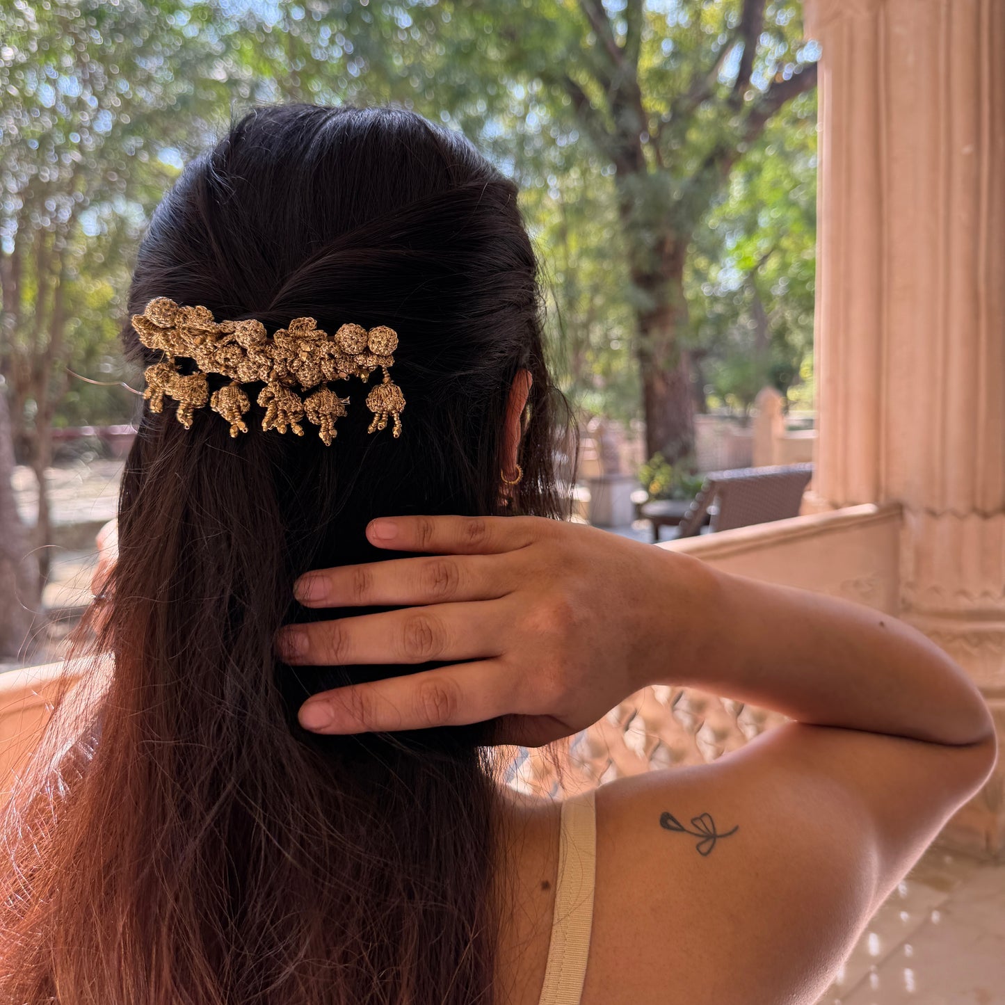 Golden Roses Hair Comb