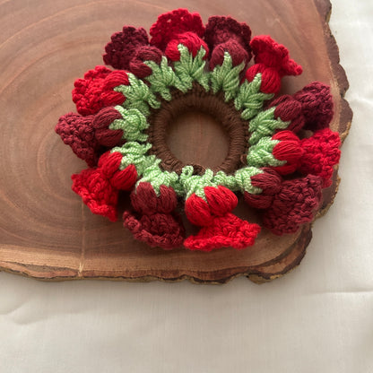 Red and Maroon Tulips Scrunchie