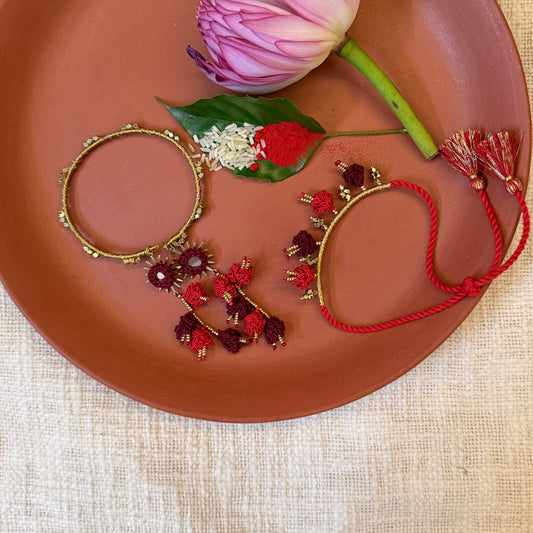 Set of Gulab Rakhi and Lumba