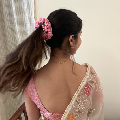 Pink Gajra Scrunchie