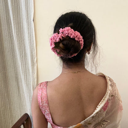 Pink Gajra Scrunchie