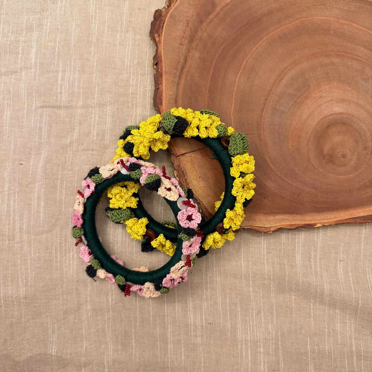 Set of Surajmukhi and Gulabi Phool Bangles