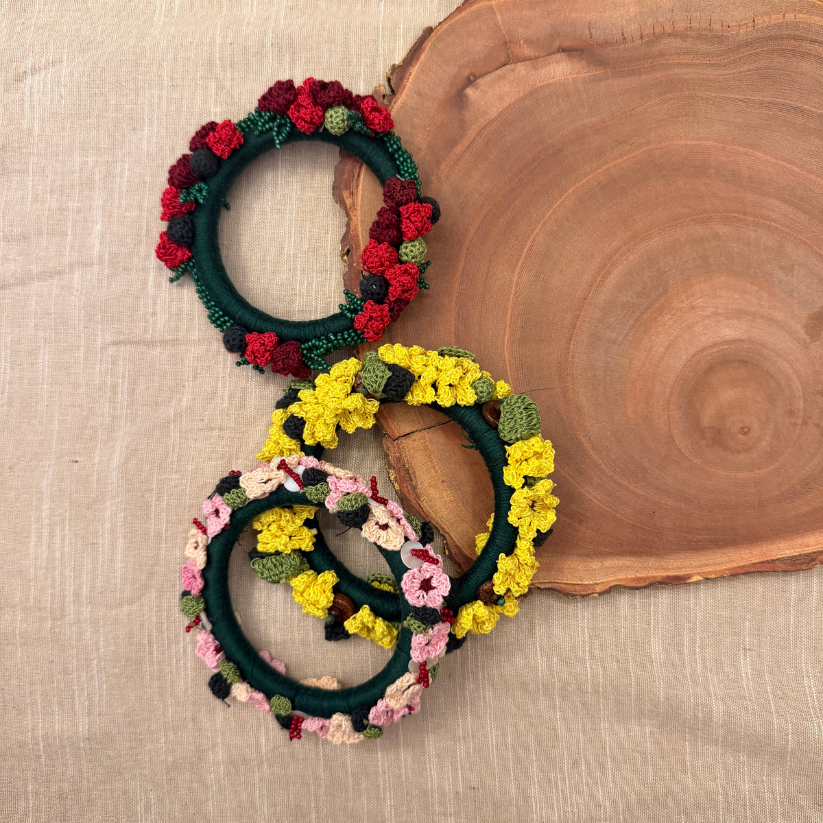 Set of Surajmukhi, Gulabi Phool and Ruhani Bangles (Most Loved  Combo)