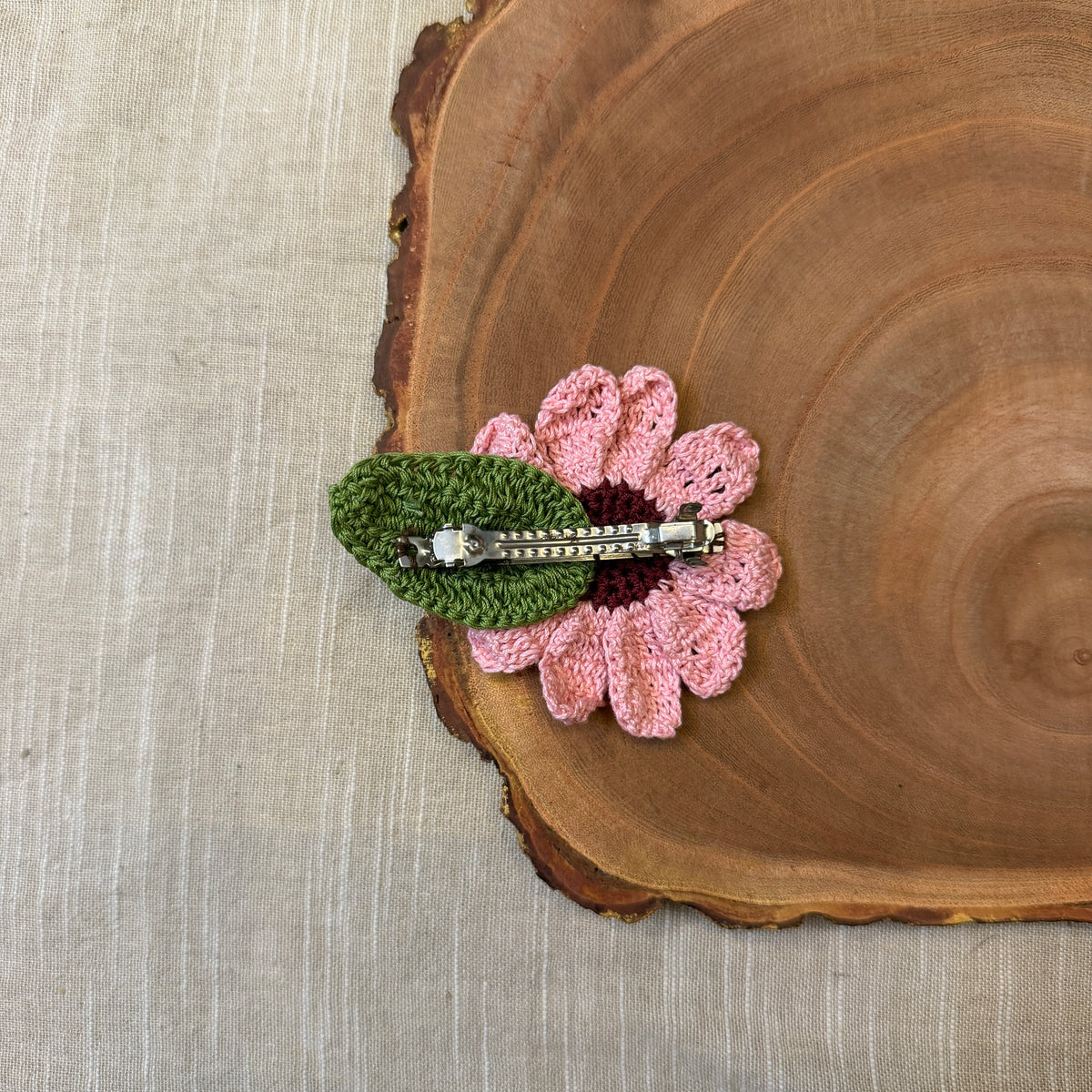 Set of White and Pink Daisy Hair Clip