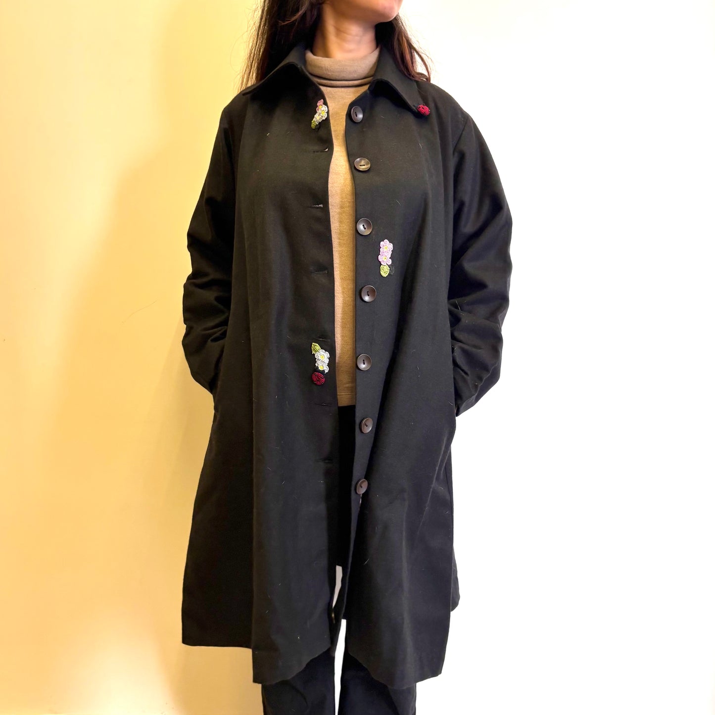 Noir A-Line Woollen Jacket