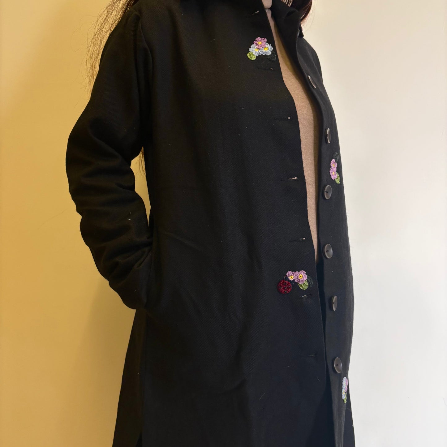 Noir Straight Fit Woollen Jacket