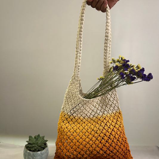 Ombre Macrame Tote Bag