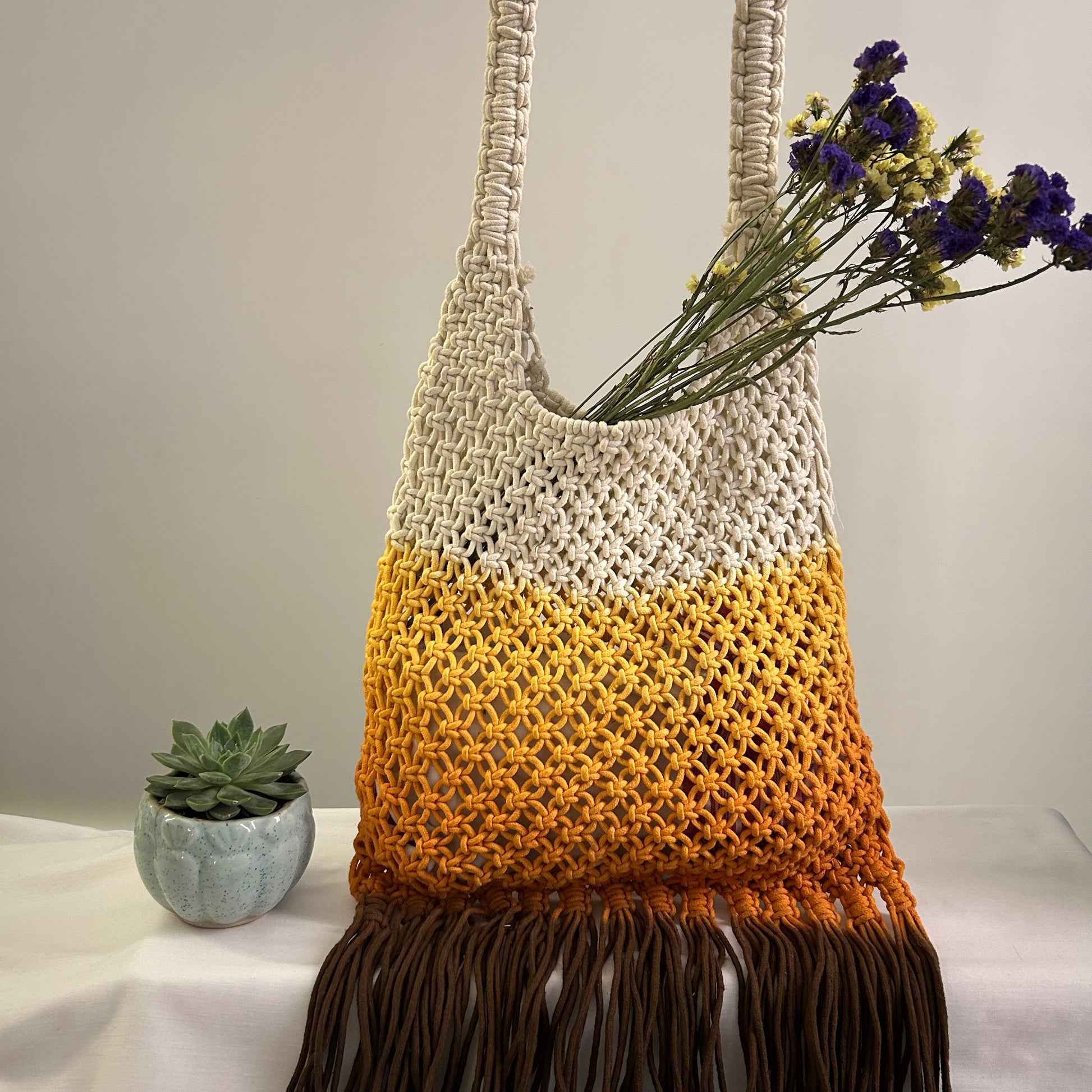 Ombre Macrame Tote Bag Ikriit m