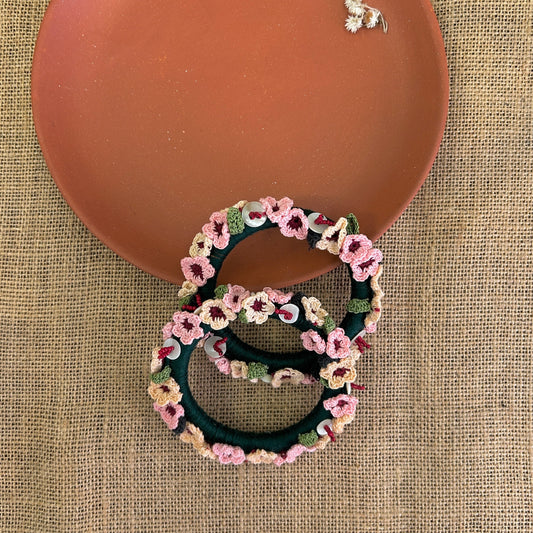 Gulabi Phool Bangles (Set of Two)