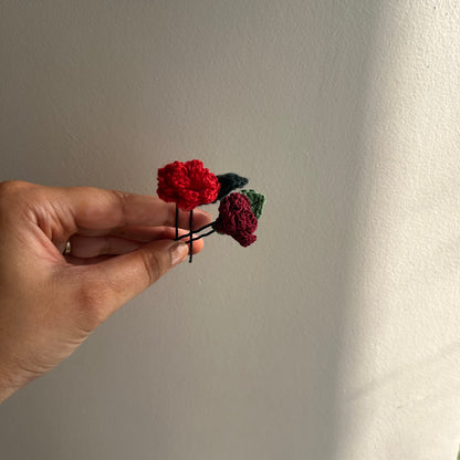 Rose Crochet Hairpins