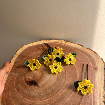 Sunflower Corchet Hairpins