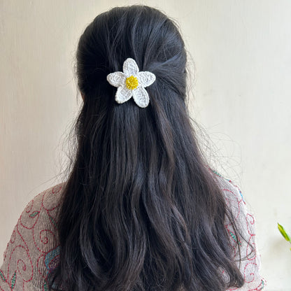 White Floral Hair Clip