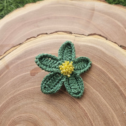 Green Floral Hair Clip