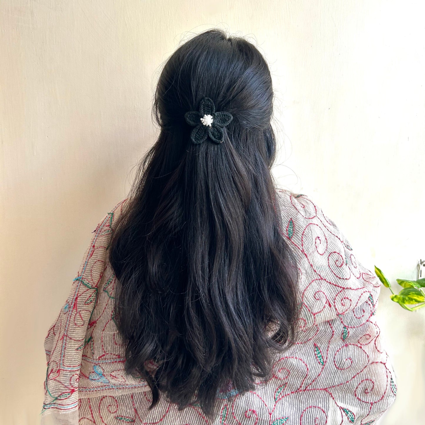 Black Floral Hair Clip