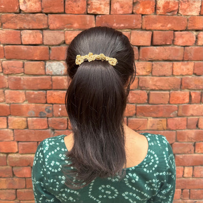 Golden Floral Hair Clip