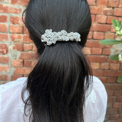 Silver Floral Hair Clip