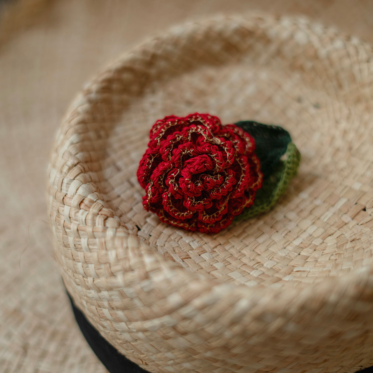 Set of Gold Zari and Rose Zari Hair Clip