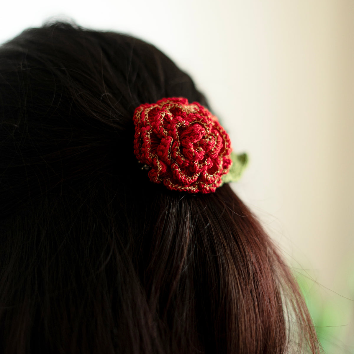 Set of Gold Zari and Rose Zari Hair Clip