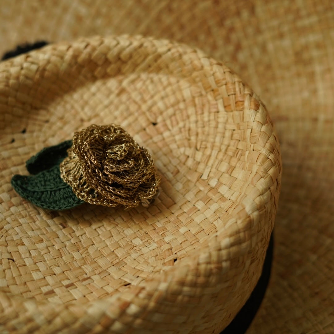 Set of Gold Zari and Rose Zari Hair Clip