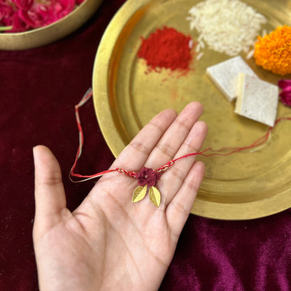 Dainty Brass Leaf Rakhi