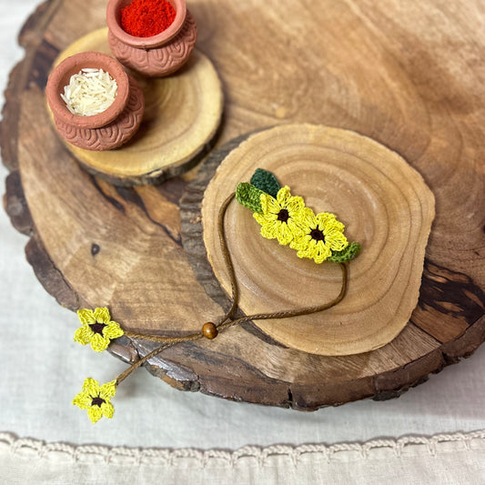Sunflower Crochet Rakhi