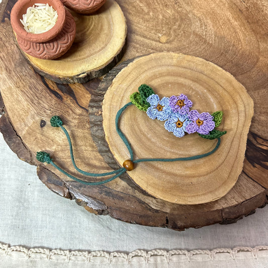 Blue daisy crochet rakhi