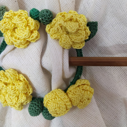 Yellow Marigold Crochet Hair Tie