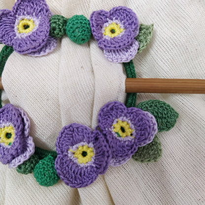 Pansy Crochet Hair Tie