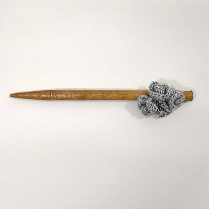 Silver Crochet Flower Hair Stick