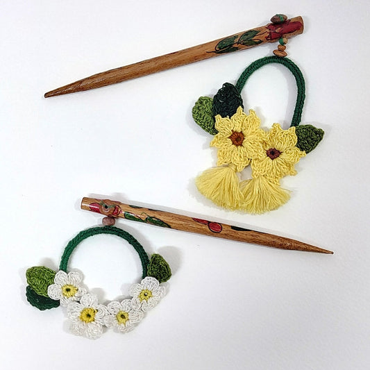 Set of Sunflower and Daisy Hair Stick