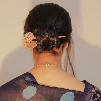 Golden Crochet Hair Stick