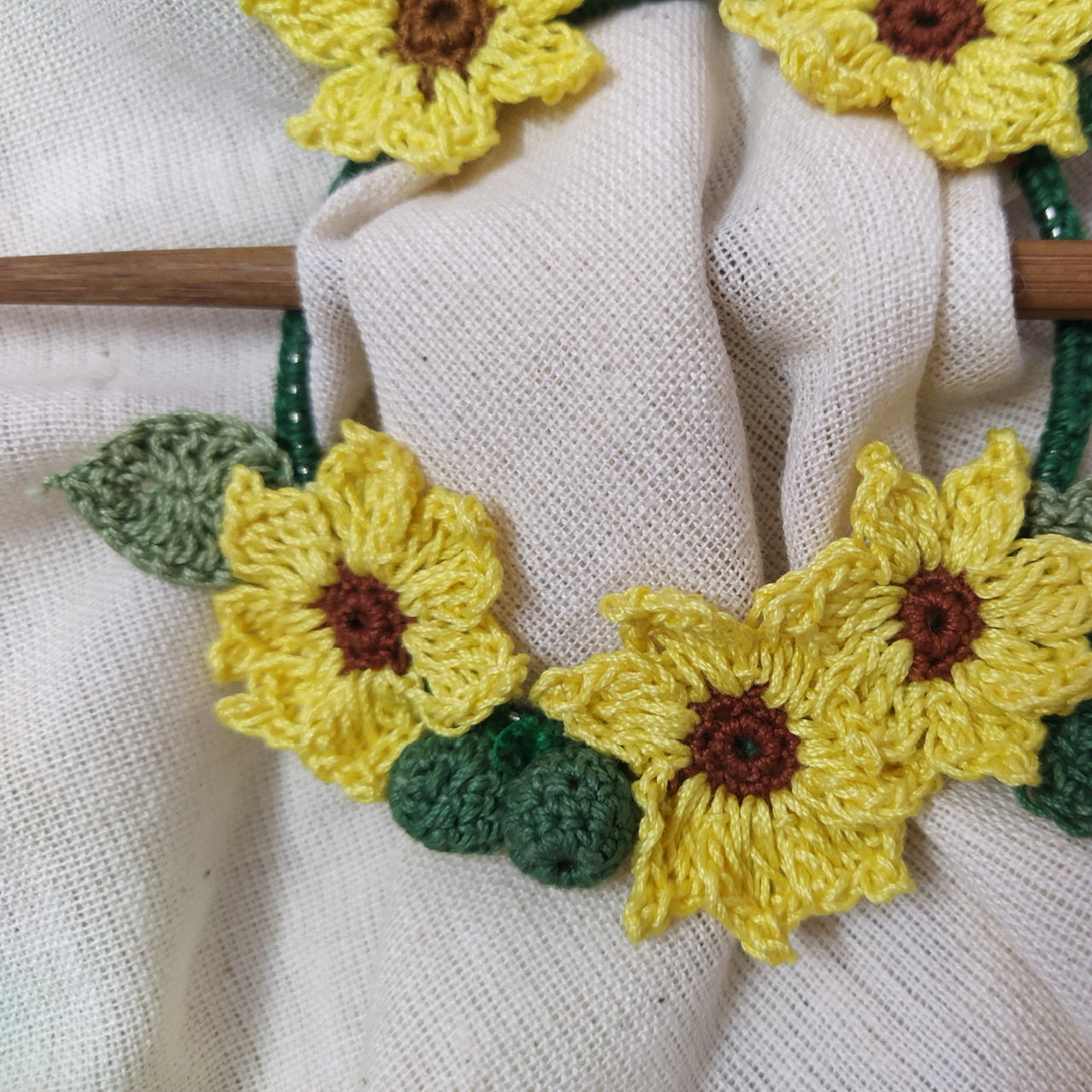 Sunflower Crochet Hair Tie