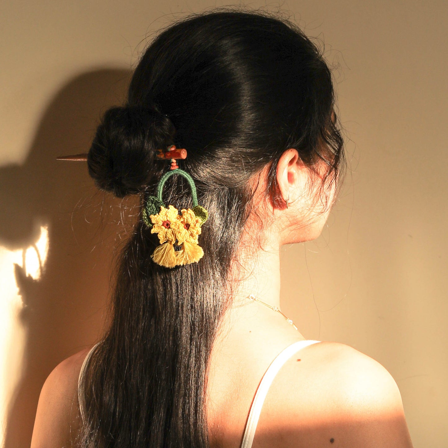 Sunflower on a Ring Hair Stick