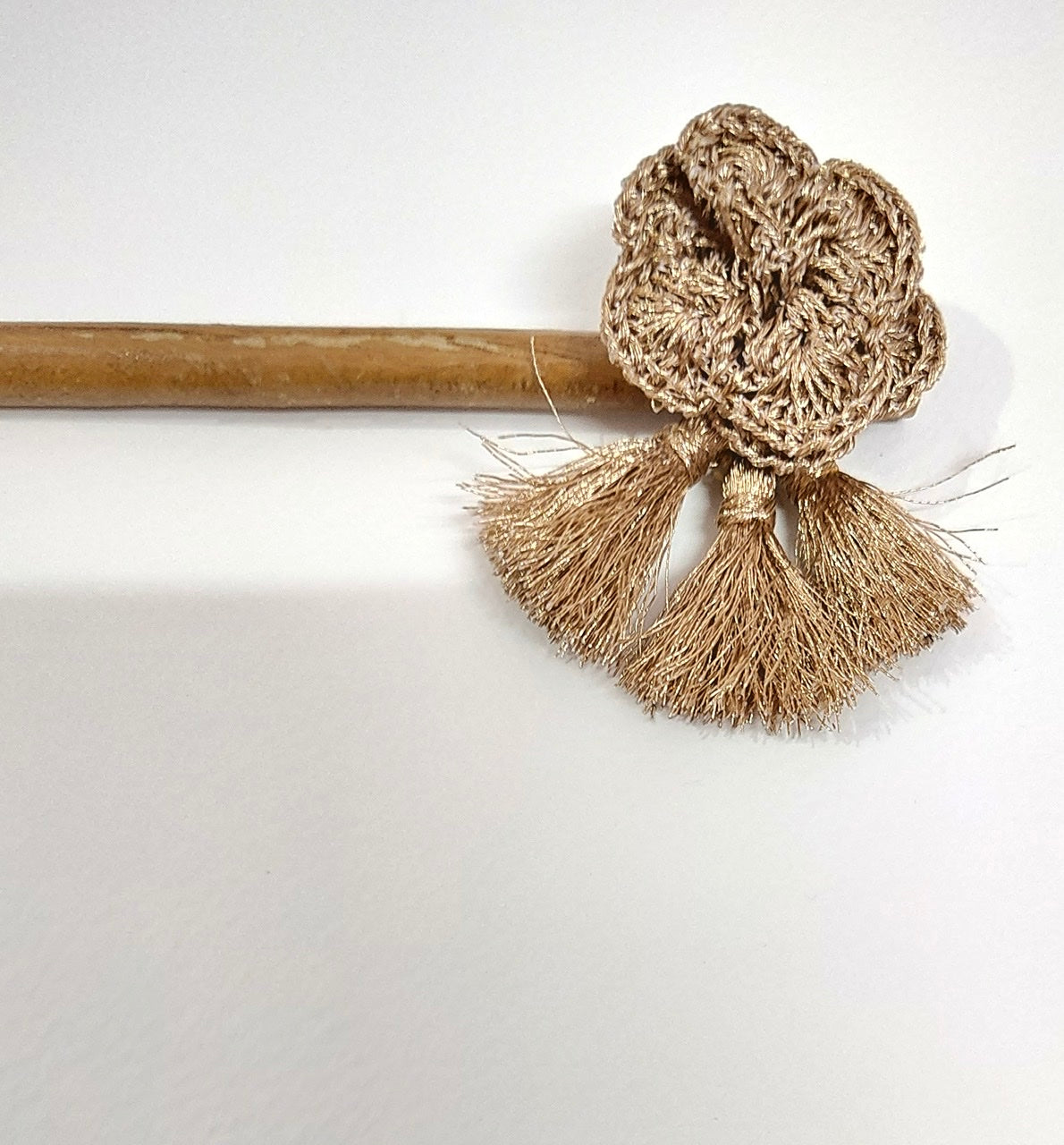 Golden Crochet Hair Stick