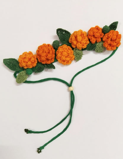 Tangerine Marigold Crochet Hair String