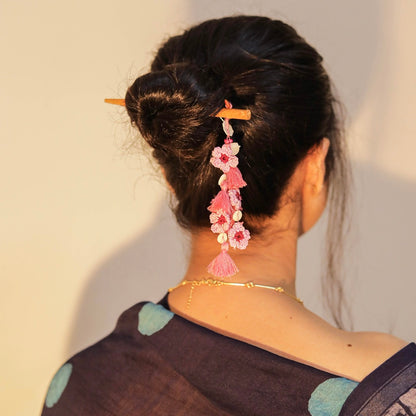 Pink Daisy Hair Stick