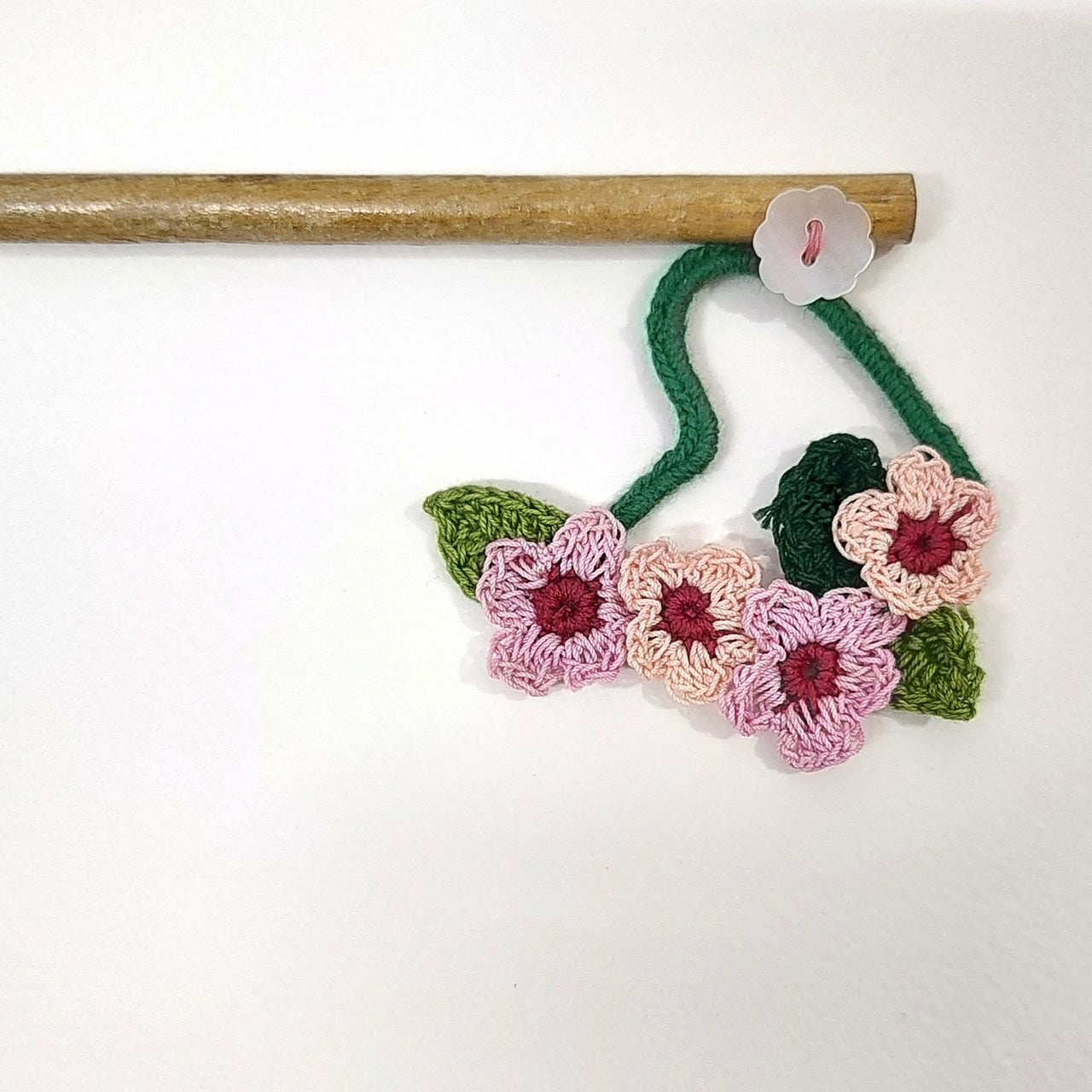 Pink Flowery Heart Hair Stick