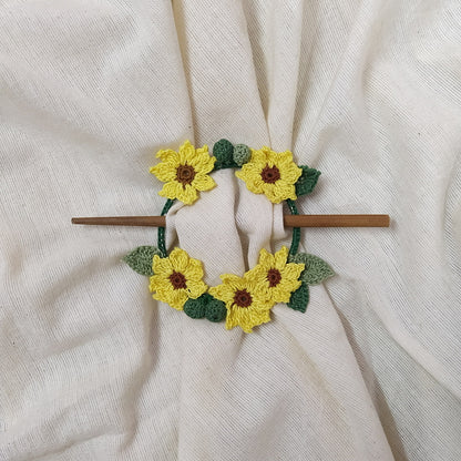 Sunflower Crochet Hair Tie