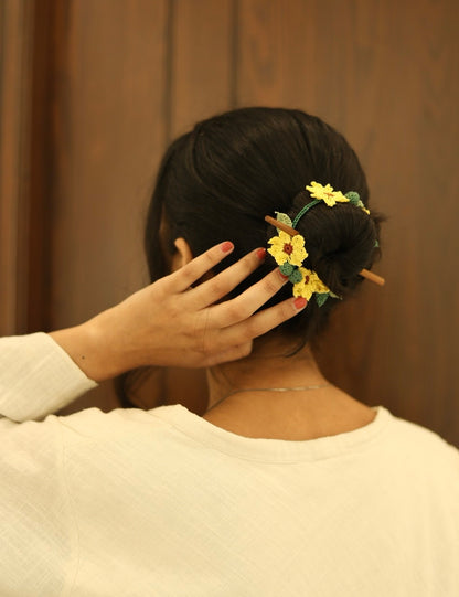 Sunflower Crochet Hair Tie